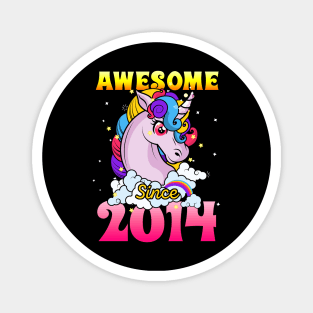 Funny Awesome Unicorn Since 2014 Cute Gift Magnet